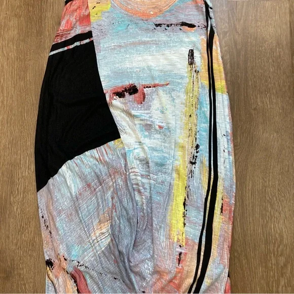 Rachel Roy Abstract Print Maxi Dress - Black and Multicolor Lined Size Medium - Picture 13 of 16